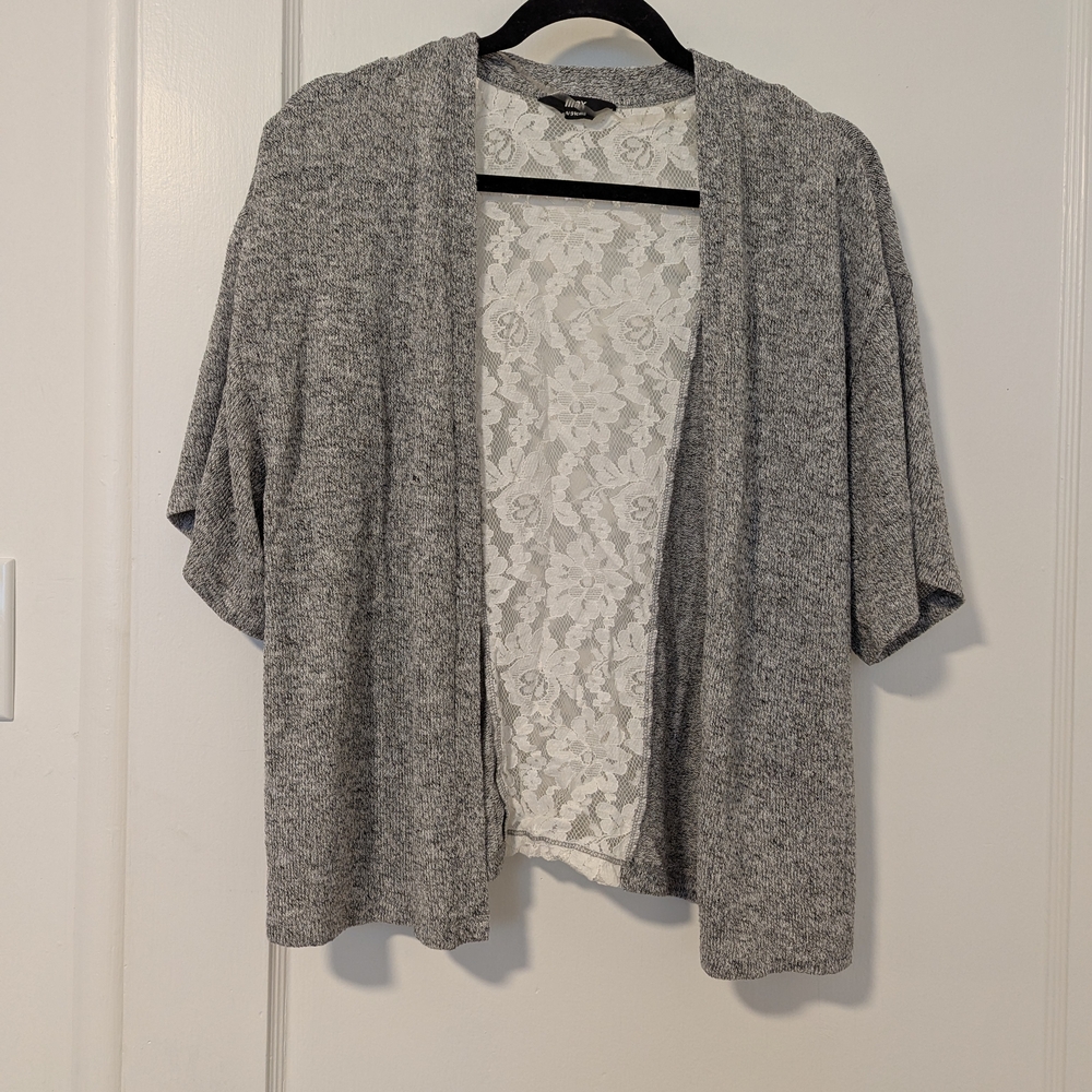 Gray Open-Front Women's Sweater